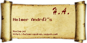 Helmer András névjegykártya